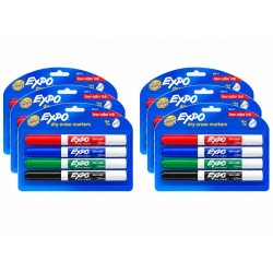 ExpoWhiteboard Marker Fne Assorted - Pack of 4 - Box of 6