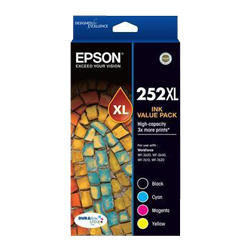 4 Pack Epson 252XL Genuine Value Pack