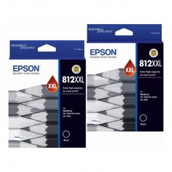 2 Pack Epson 812XXL Genuine Ink Cartridges