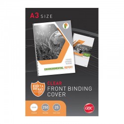 GBC Binding Cover A3 250 Micron Clear - Pack of 25