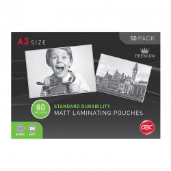 GBC Laminating Pouch A3 80 Micron - Pack of 50 Matt