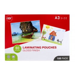 GBC Gloss Finish Laminating Pouch A3 - 80 Micron - Pack of 100