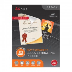 GBC Laminating Pouch A4 125 Micron - Pack of 25 Adhesive