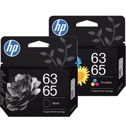2 Pack HP 63/65 Genuine Ink Cartridges (B7RT3AA-B7RT2AA)