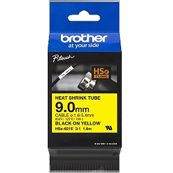 Brother HSe-621E Black on Yellow (Genuine)