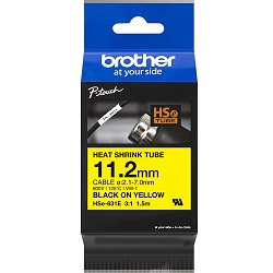 Brother HSe-631E Black on Yellow (Genuine)
