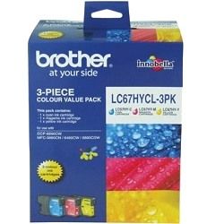 Brother LC67HYCL 3 Pack Bundle (Genuine) Brother LC67HYCL 3 Pack Bundle (Genuine)