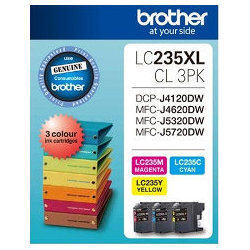 3 Pack Brother LC235XLCL Genuine Value Pack