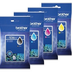 4 Pack Brother LC536 Genuine Ink Cartridges
