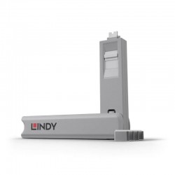 Lindy USB-C Port Blockers & Key - 4 Pack  -White