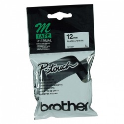 3 Pack Brother M-K231 Black on White Non-Laminated Label Tape - 12mm x 8m