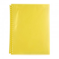 Marbig Refillable Display Book 20 Pocket Translucent Yellow