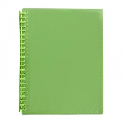 Marbig Clearview Refillable Display Book 20 Pockets Trans Lime