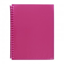 Marbig Clearview Refillable Display Book 20 Pocket Translucent Pink