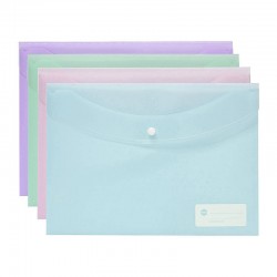 Marbig Doculope Document Wallet A4 Pastel Assorted Colours - Pack of 12