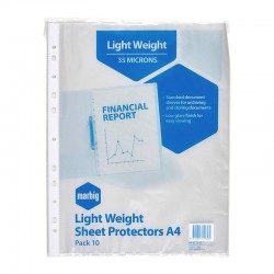 Marbig Sheet Protectors Light Weight A4 - Pack of 10