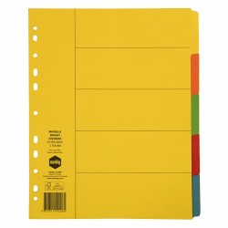 Marbig Indices & Dividers 5 Tab Manilla A4 Extra Wide
