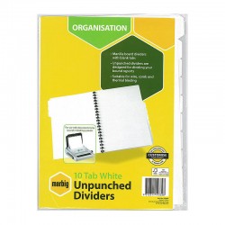 Marbig Indices & Divider 10 Tab Manilla A4 Unpunched