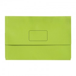 Marbig Slimpick Foolscap Document Wallet Bright Green - Pack of 10