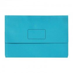 Marbig Slimpick Foolscap Document Wallet Bright Marine - Pack of 10