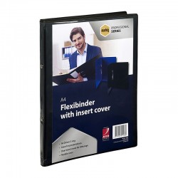 Marbig Professional Flexibinder 2R 20mm A4 Clear Insert Cover Black