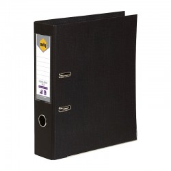 Marbig Lever Arch File Foolscap Black Linen Finish