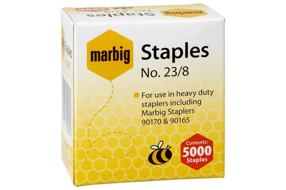 Marbig Staples 23/8mm - Box of 5000 Heavy Duty