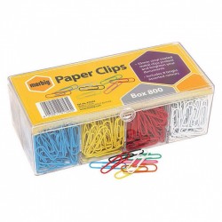 Marbig Paper Clips Assorted Colours Vinyl Coated - Box of 800