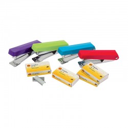 Marbig Mini Staplers Assorted Colours with Staples - Pack of 10
