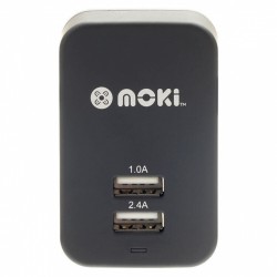 Moki Dual USB Wall Charger Black