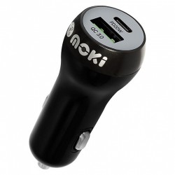 Moki Car Charger Power Delivery Type-C Qualcomm Quick Charge