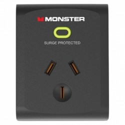 Monster Single Socket Surge Protector - Black
