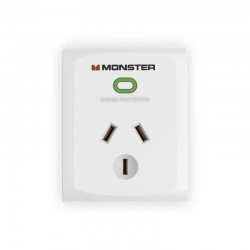 Monster Single Socket Surge Protector - White