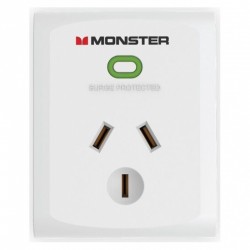 Monster Single Socket Surge Protector - White