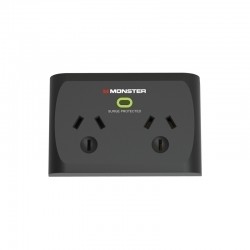 Monster Dual Socket Surge Protector - Black
