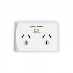 Monster Dual Socket Surge Protector - White