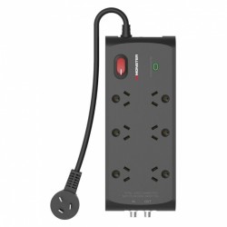 Monster 6 Socket Surge Protection Board with F-Type Connectors