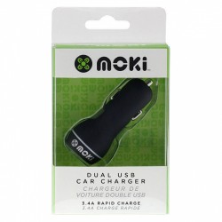Moki Dual USB Car Charger Black