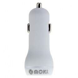 Moki Dual USB Car Charger White