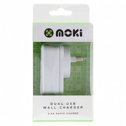 Moki Dual USB Wall Charger White