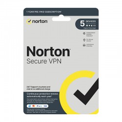 Norton Secure VPN - 1 User 5 Devices 1 Year Sub - ESD Version