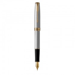 Parker Sonnet Stainless Steel Gold Trim Fountain Pen