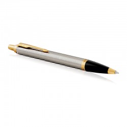 Parker IM Brushed Metal Ballpoint Pen Med Blue