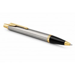 Parker IM Brushed Metal Ballpoint Pen Medium Blue