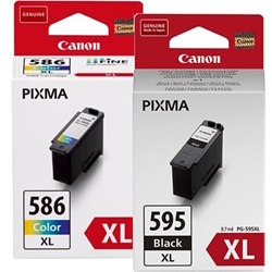 2 Pack Canon PG-595XL/CL-586XL Genuine Ink Cartridges