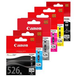 6 Pack Canon PGI-525BK/CLI-526 Genuine Bundle