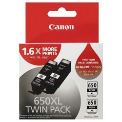 2 Pack Canon PGI-650XLBK Genuine Value Pack