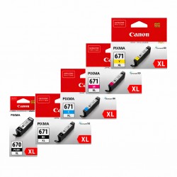 5 Pack Canon PGI-670XL & CLI-671XL Genuine Ink Cartridges