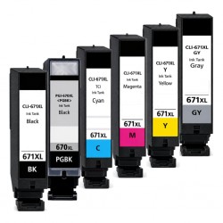 6 Pack Canon Compatible PGI-670XL/CLI-671XL Ink Cartridges