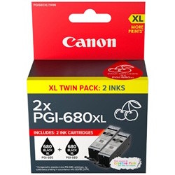 2 Pack Canon PGI-680XLBK Genuine Ink Cartridges